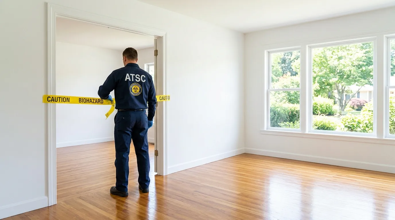 Certified biohazard cleanup crew performing Crime Scene Cleanup in Storrs